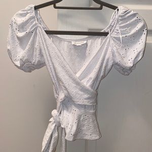 TOPSHOP white cropped blouse